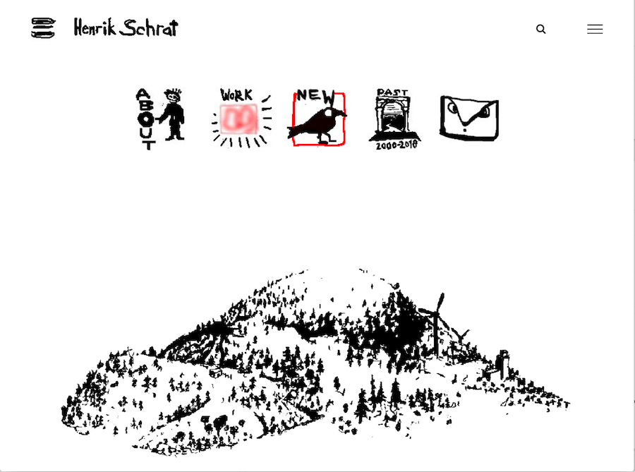 Bildschirmfoto: Startseite henrikschrat.de | designed by Digitales für Kreative, Link führt zur Kunden-Website